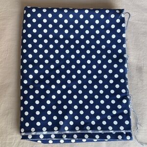 Vintage Navy Blue Polka Dot Fabric - 2 yards